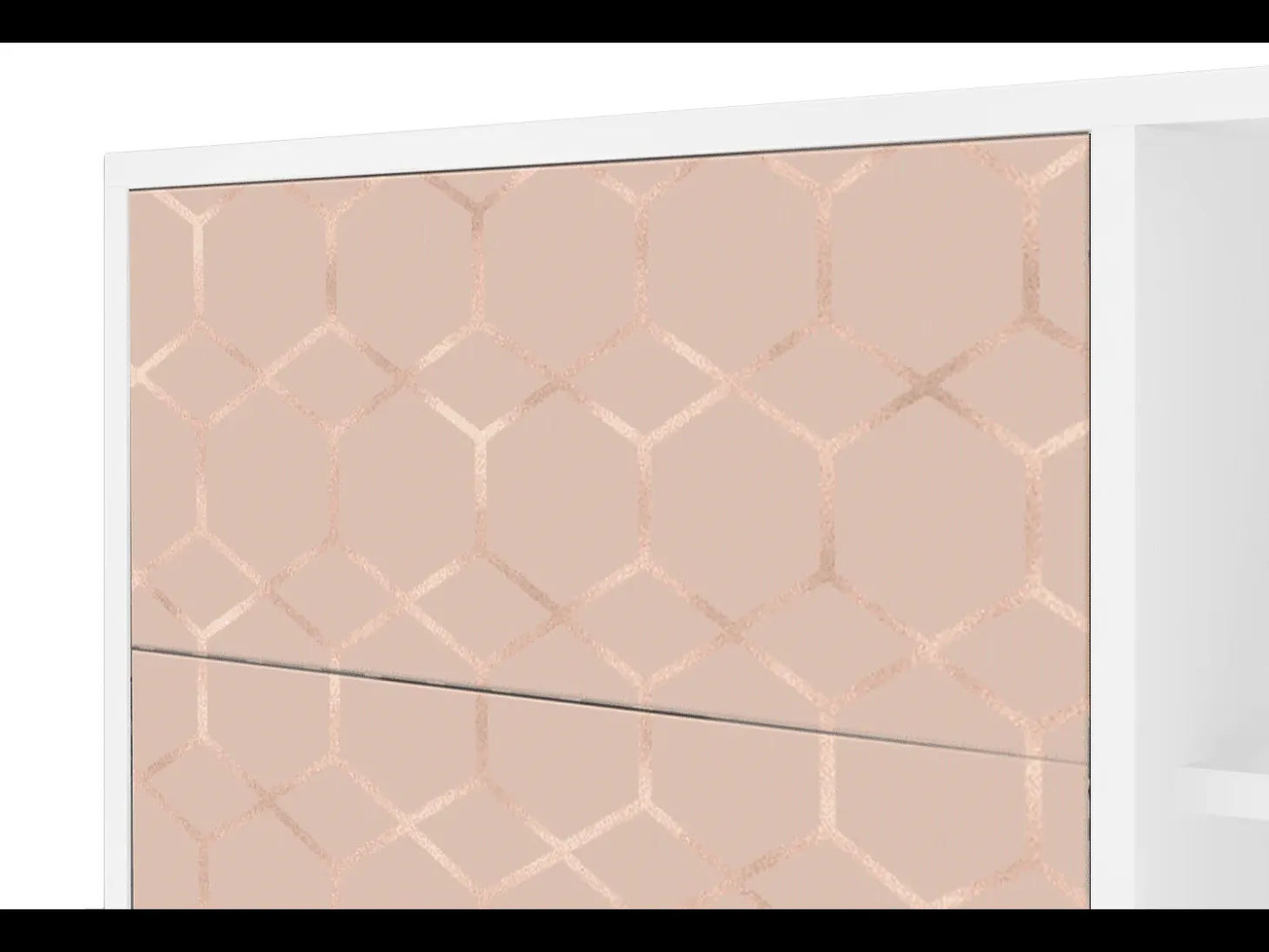 Aparador - 125x98x48 cm - BS2 - Rose Honeycomb, Blanco