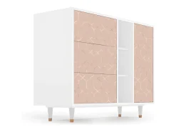 Aparador - 125x98x48 cm - BS2 - Rose Honeycomb, Blanco