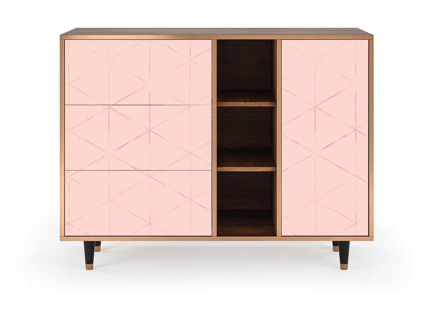 Aparador - 125x98x48 cm - BS2 - Rose Quartz, Nogal