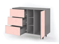 Aparador - 125x98x48 cm - BS2 - Rose Quartz, Gris