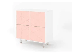 Aparador - 94x96x48 cm - BS3 - Rose Quartz, Blanco