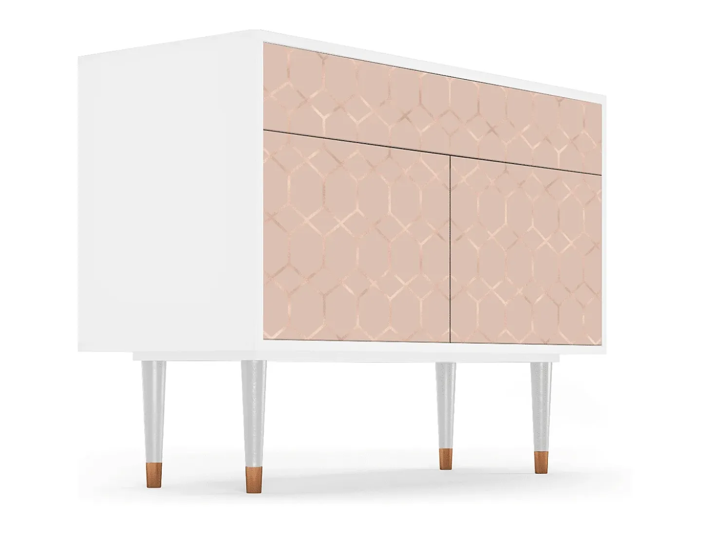 Aparador - 115x85x48 cm - BS4 - Rose Honeycomb, Blanco
