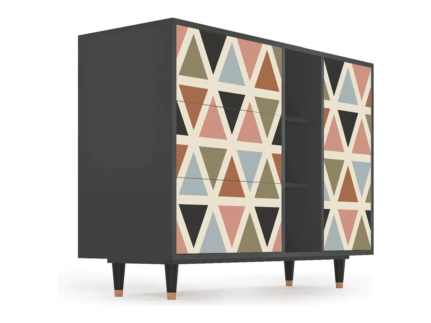 Aparador - 125x98x48 cm - BS2 - Royal Triangles, Antracita