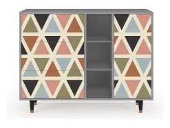 Aparador - 125x98x48 cm - BS2 - Royal Triangles, Gris