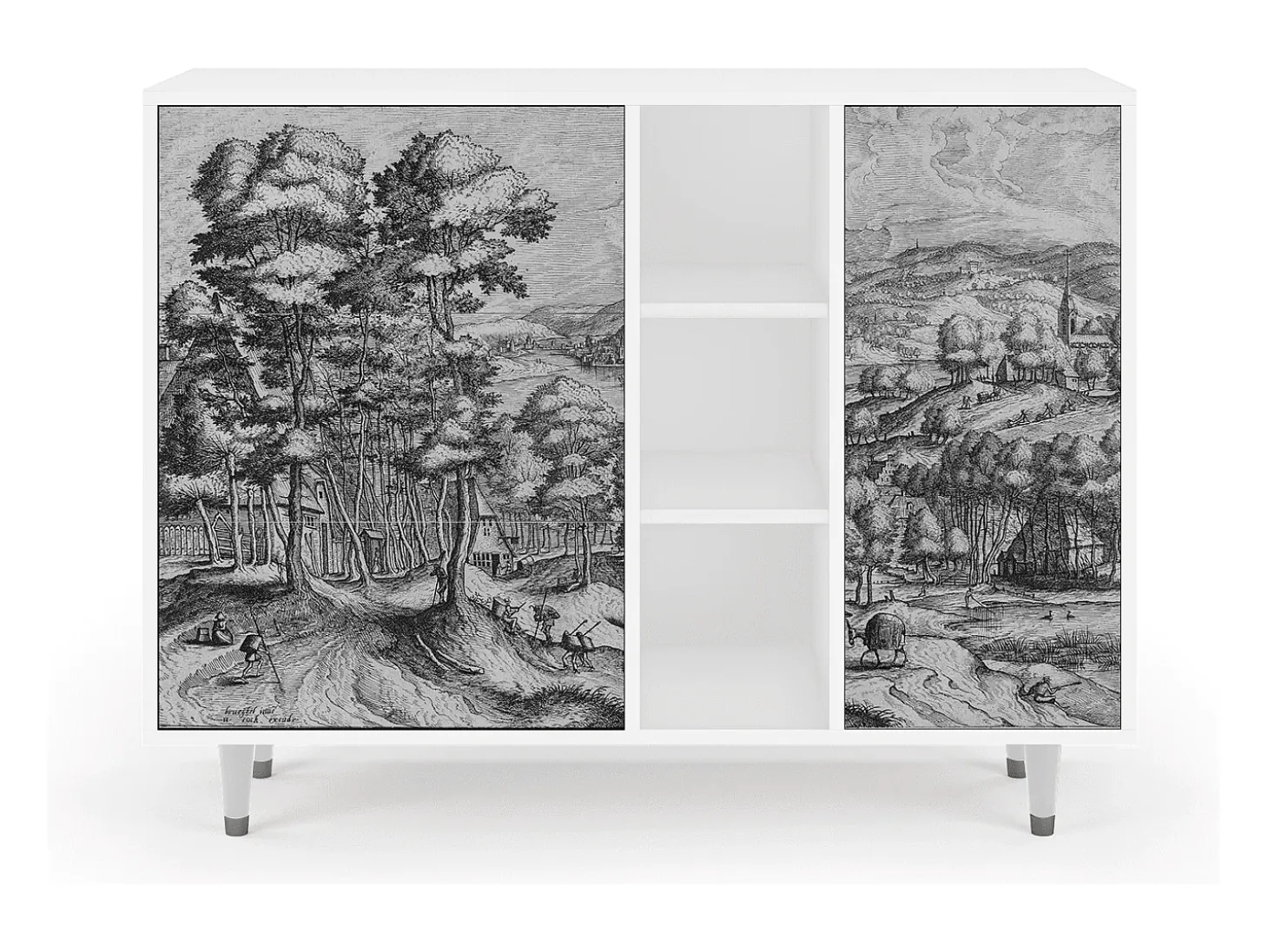 Aparador - 125x98x48 cm - BS2 - Rusticorum, Blanco