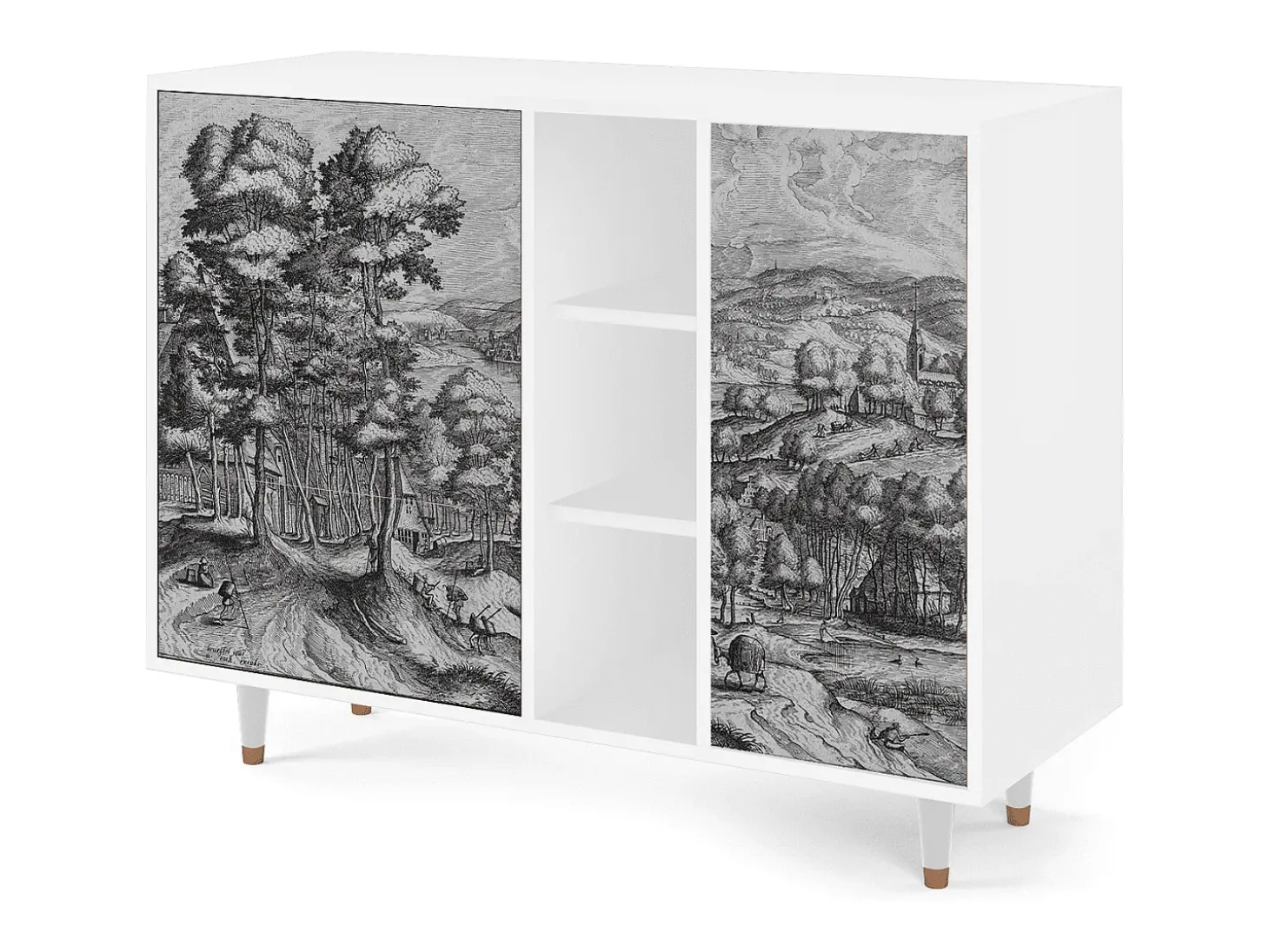 Aparador - 125x98x48 cm - BS2 - Rusticorum, Blanco