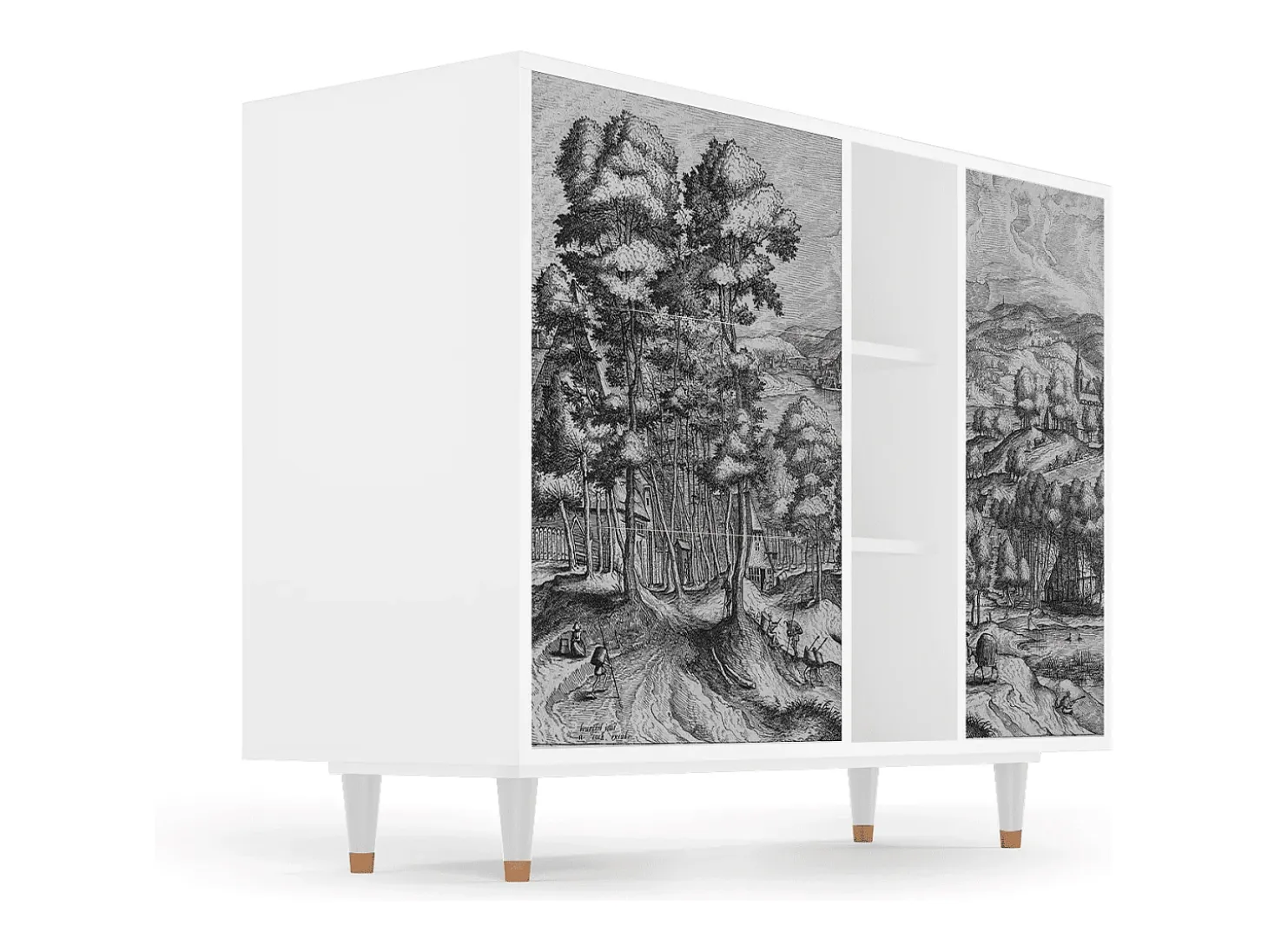 Aparador - 125x98x48 cm - BS2 - Rusticorum, Blanco