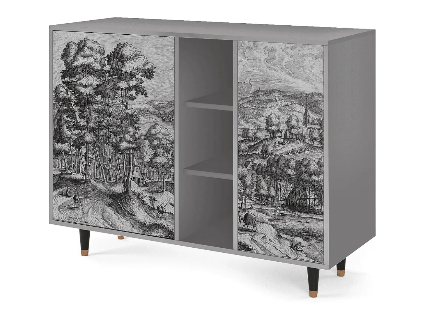 Aparador - 125x98x48 cm - BS2 - Rusticorum, Gris