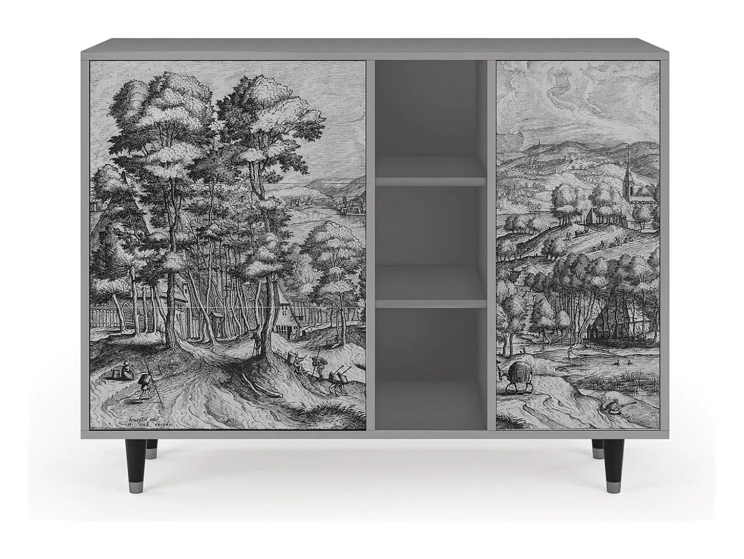 Aparador - 125x98x48 cm - BS2 - Rusticorum, Gris