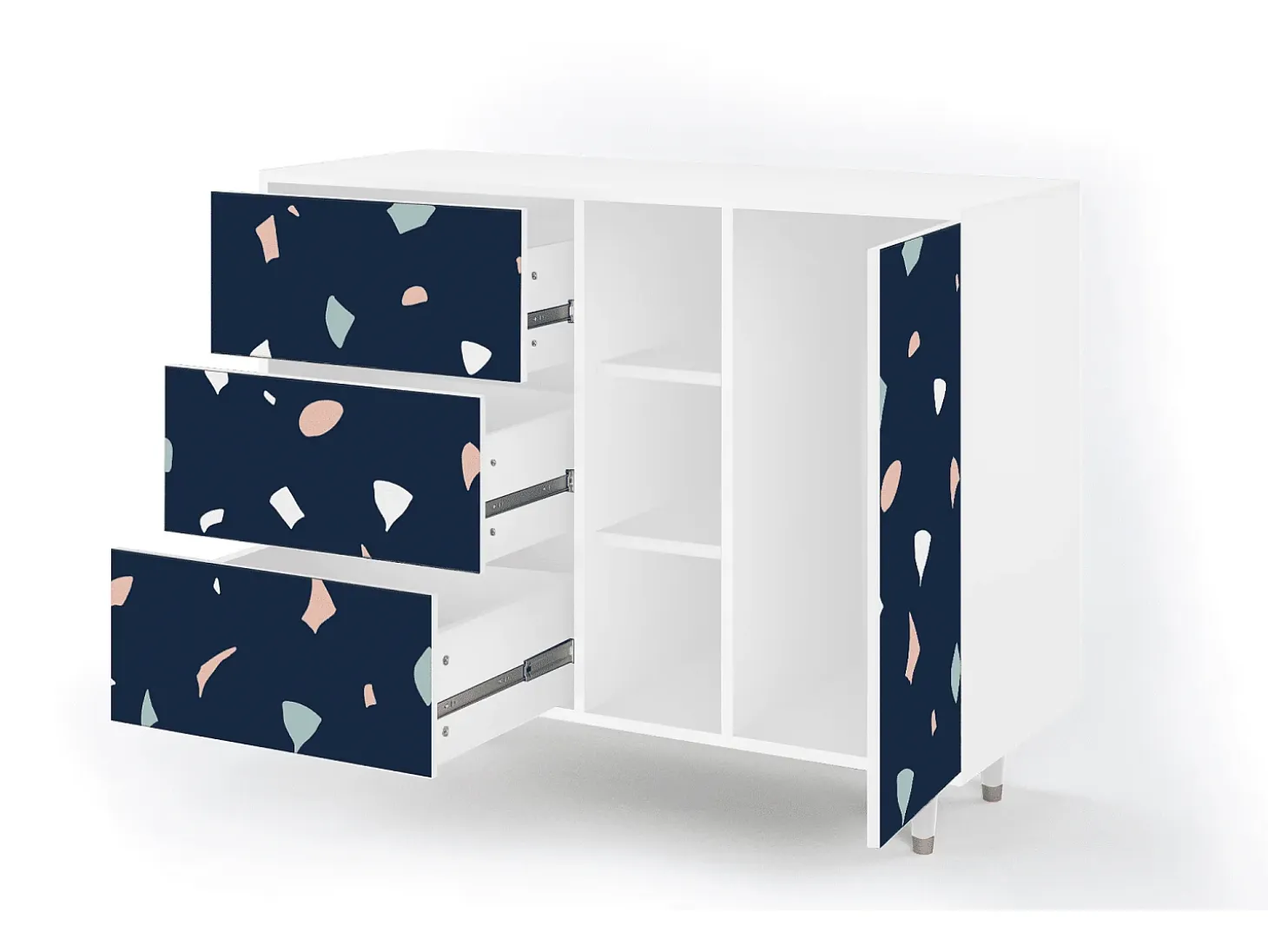 Aparador - 125x98x48 cm - BS2 - Space Satellites, Blanco
