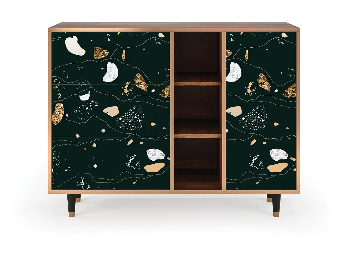 Aparador - 125x98x48 cm - BS2 - Space Rocks, Nogal