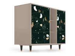 Aparador - 125x98x48 cm - BS2 - Space Rocks, Latte