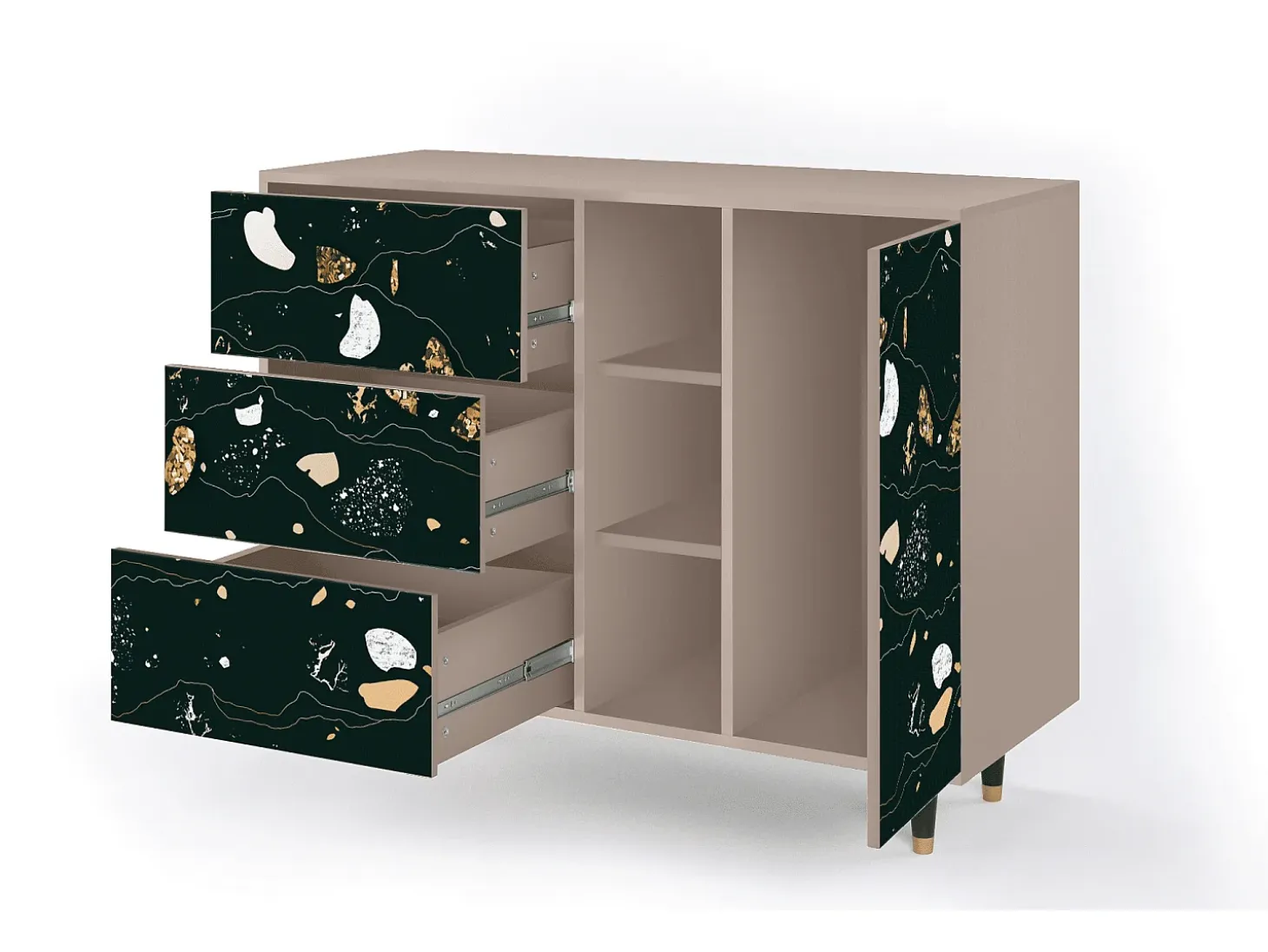 Aparador - 125x98x48 cm - BS2 - Space Rocks, Latte