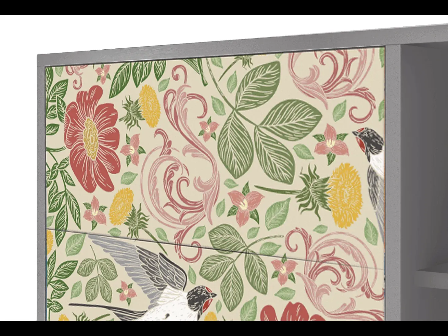 Aparador - 125x98x48 cm - BS2 - Spring Swallow, Gris