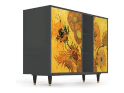 Aparador - 125x98x48 cm - BS2 - Sunflowers, Antracita
