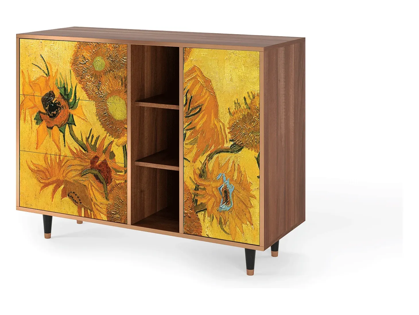 Aparador - 125x98x48 cm - BS2 - Sunflowers, Nogal