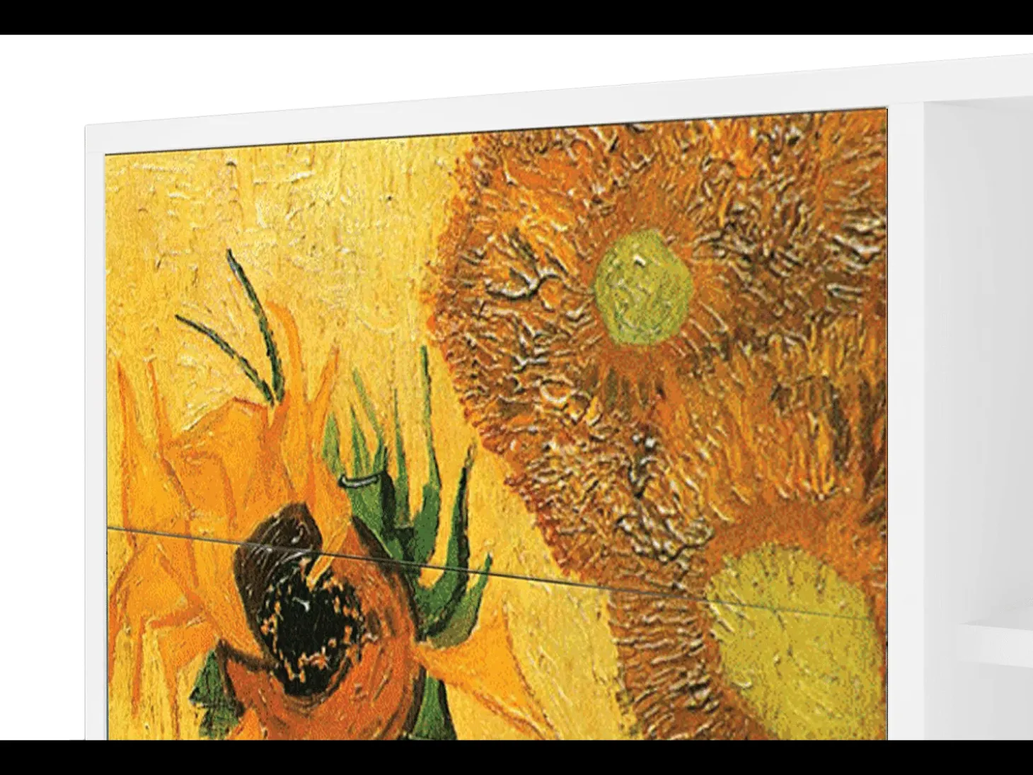 Aparador - 125x98x48 cm - BS2 - Sunflowers, Blanco