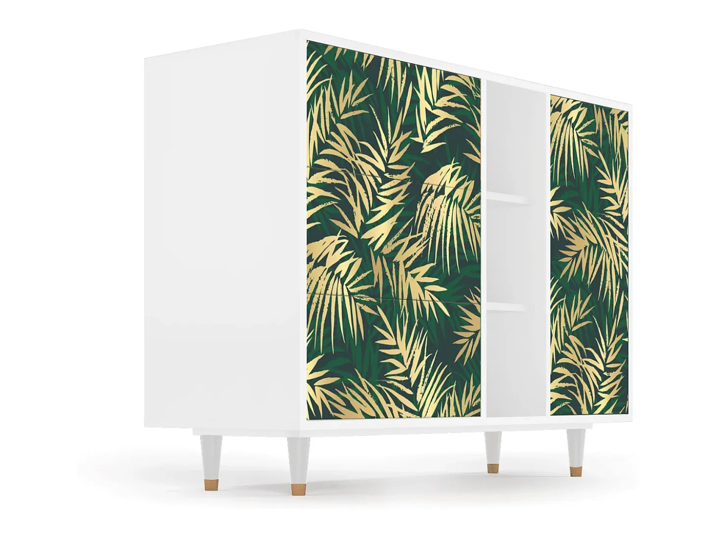 Aparador - 125x98x48 cm - BS2 - Sunny Palm Tree, Blanco