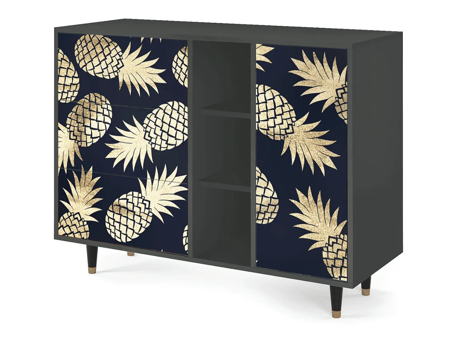Aparador - 125x98x48 cm - BS2 - Sunny Pineaple, Antracita