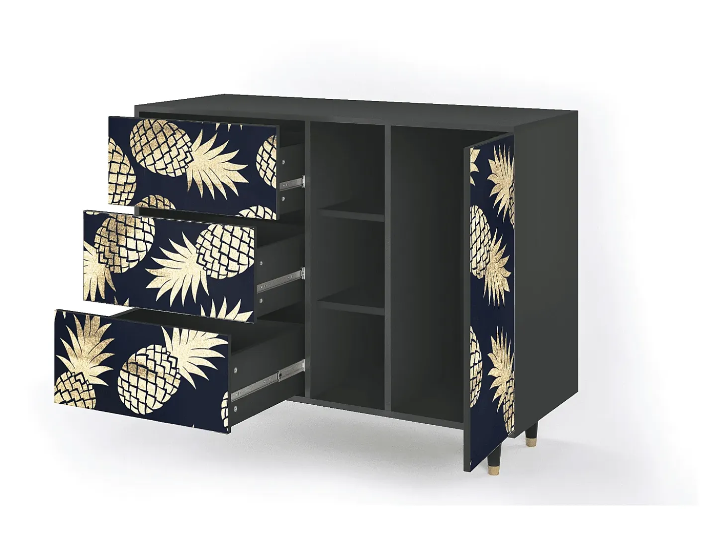 Aparador - 125x98x48 cm - BS2 - Sunny Pineaple, Antracita