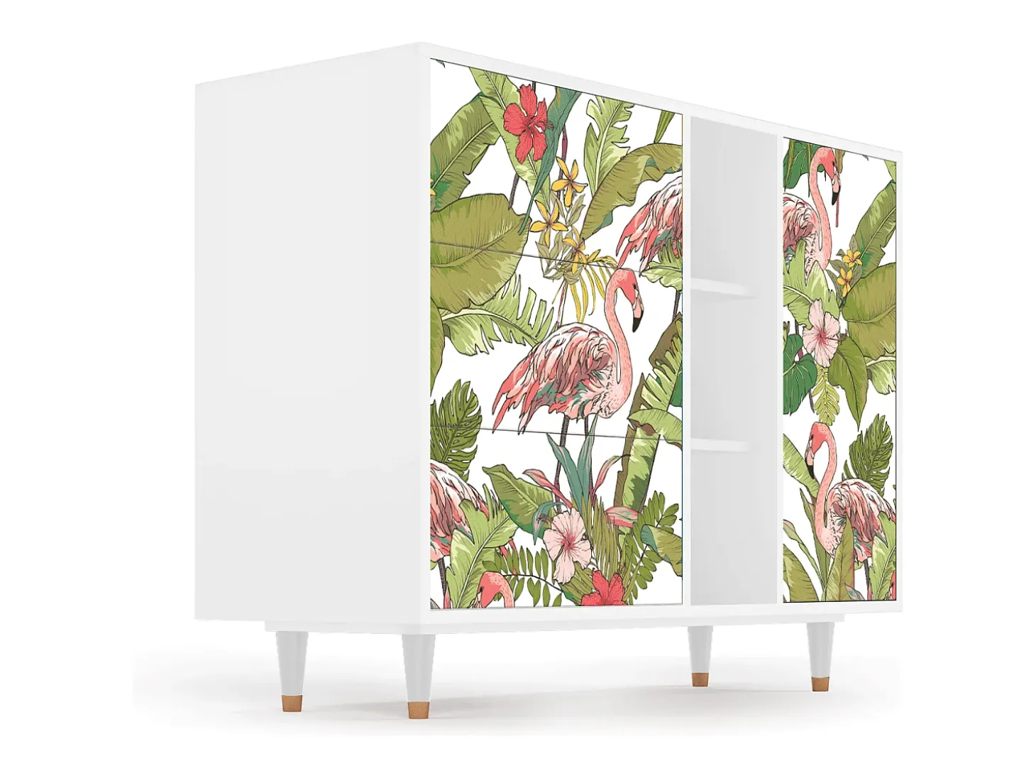 Aparador - 125x98x48 cm - BS2 - Sweet Flamingo, Blanco
