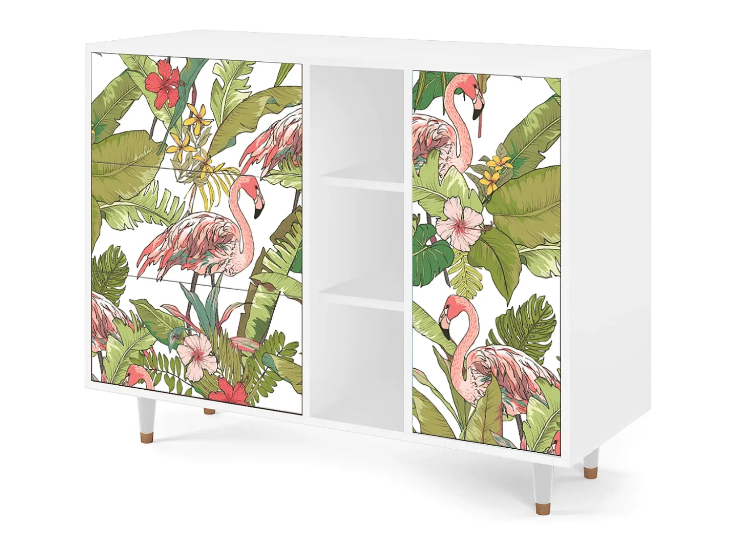 Aparador - 125x98x48 cm - BS2 - Sweet Flamingo, Blanco