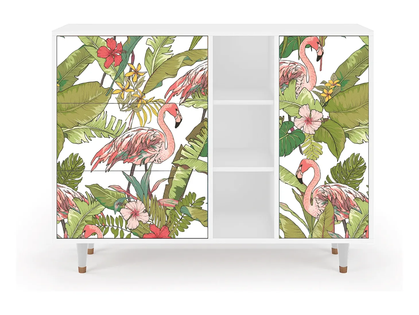 Aparador - 125x98x48 cm - BS2 - Sweet Flamingo, Blanco