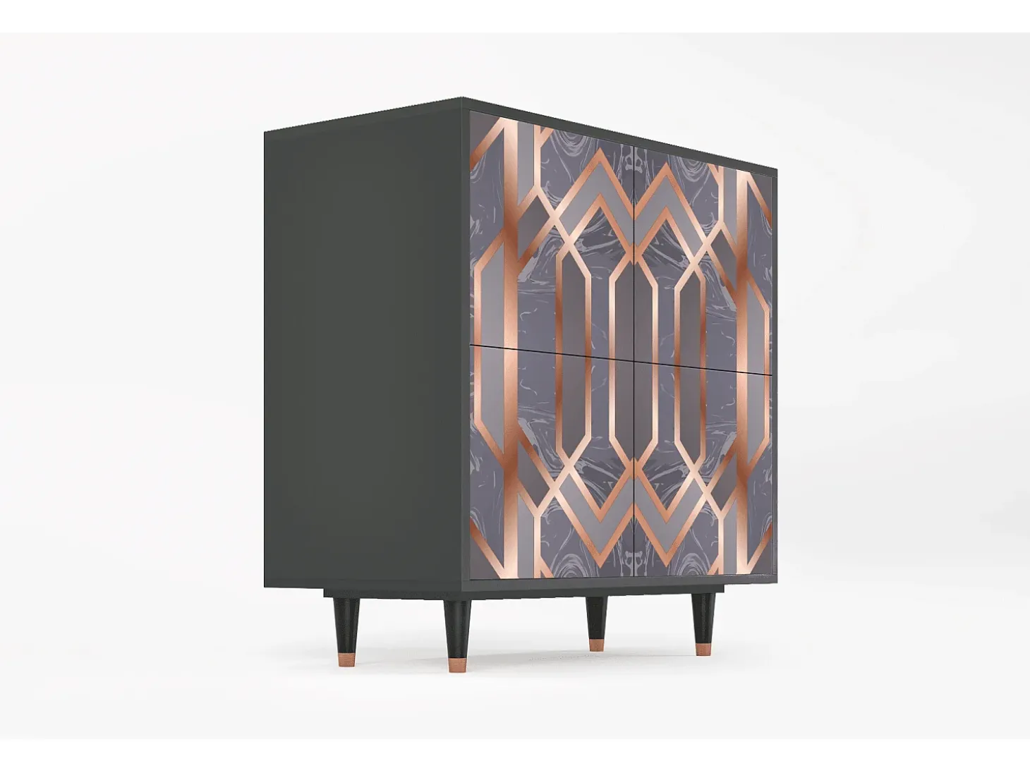 Aparador - 94x96x48 cm - BS3 - Taupe Anatomy, Antracita