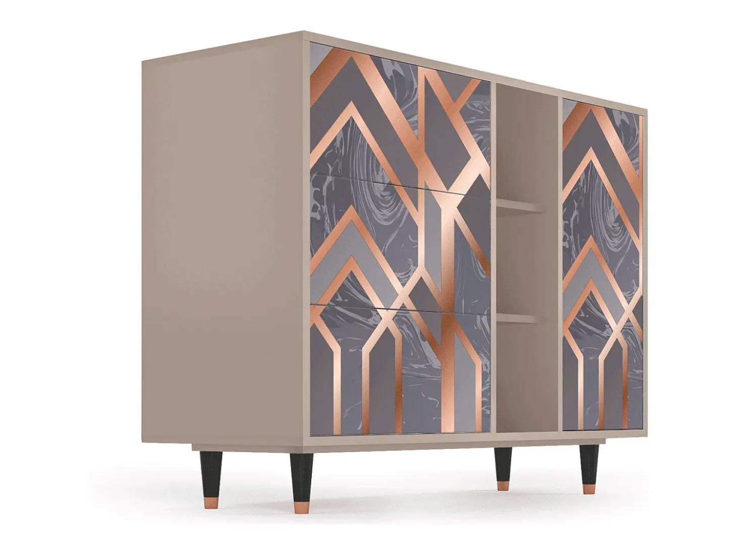 Aparador - 125x98x48 cm - BS2 - Taupe Anatomy, Latte