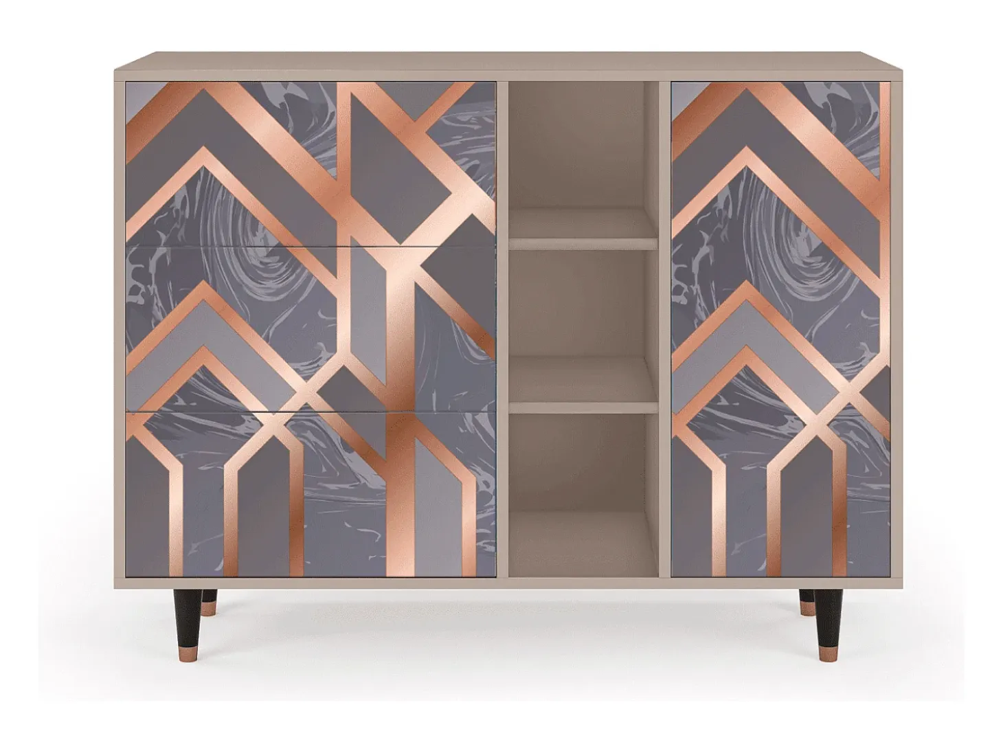 Aparador - 125x98x48 cm - BS2 - Taupe Anatomy, Latte