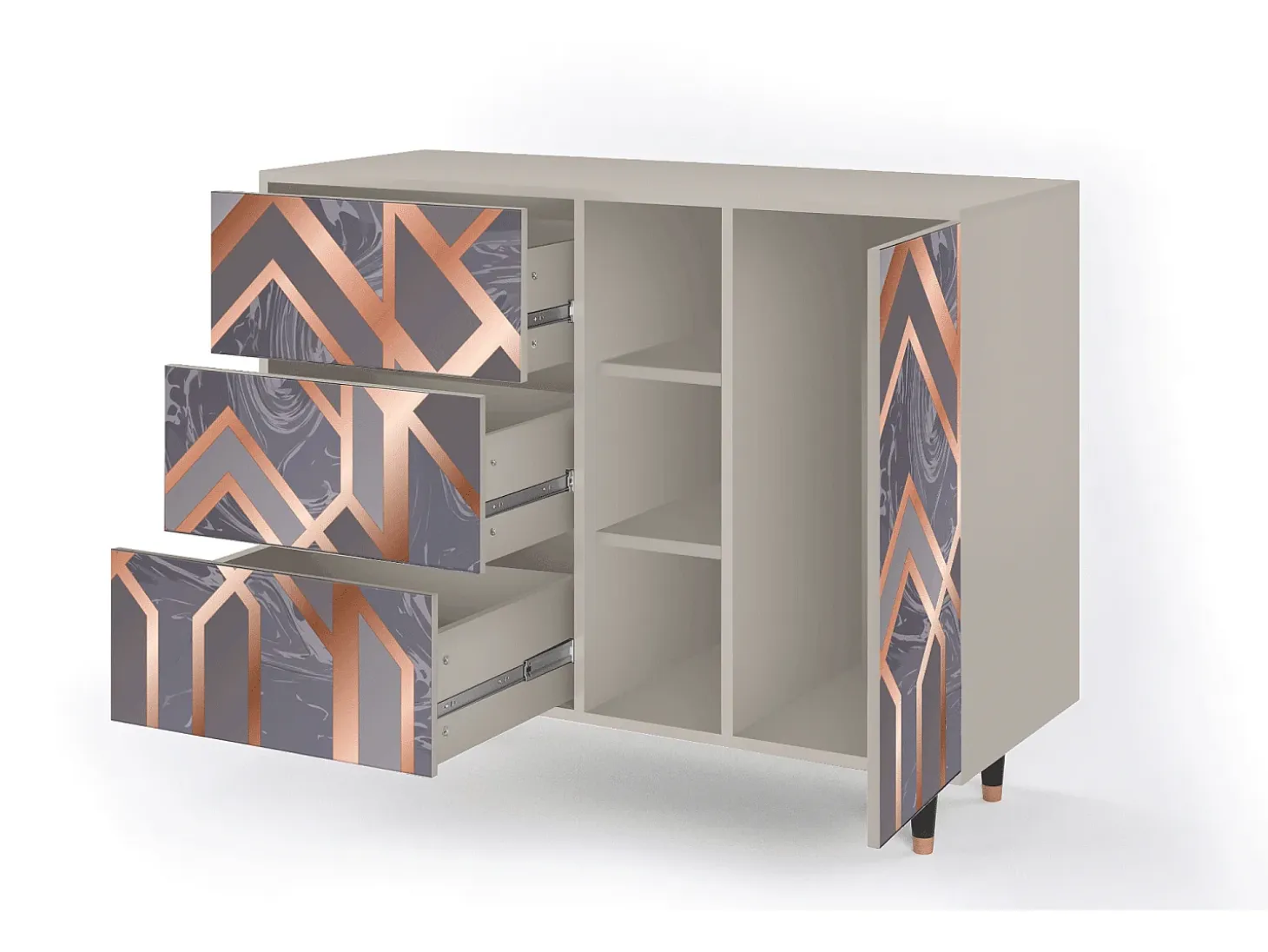 Aparador - 125x98x48 cm - BS2 - Taupe Anatomy, Arena