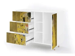 Aparador - 125x98x48 cm - BS2 - The Kiss by Klimt , Blanco