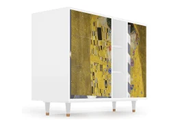 Aparador - 125x98x48 cm - BS2 - The Kiss by Klimt , Blanco