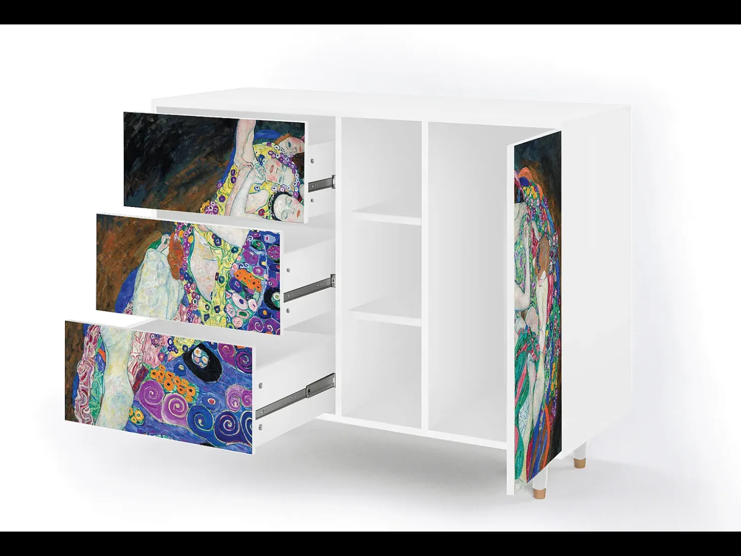 Aparador - 125x98x48 cm - BS2 - The Maiden by Klimt, Blanco
