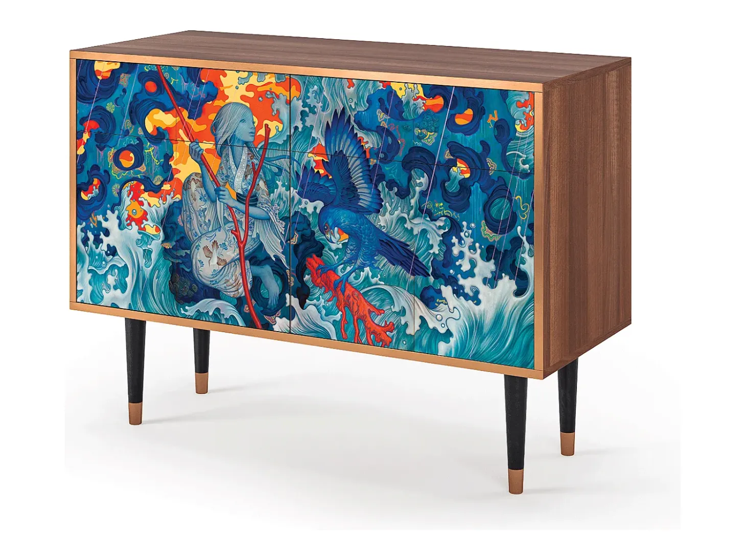 Aparador - 115x85x48 cm - BS4 - The Girl - James Jean, Nogal