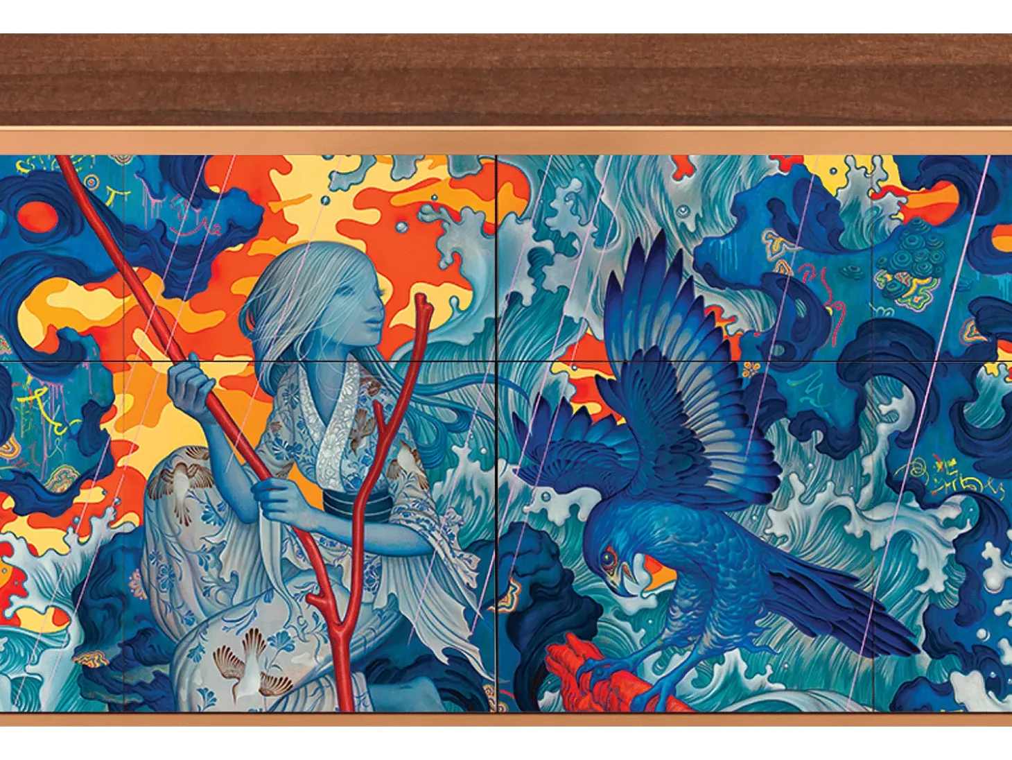 Aparador - 115x85x48 cm - BS4 - The Girl - James Jean, Nogal