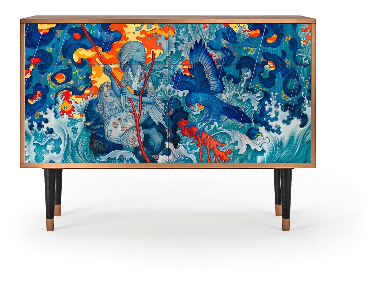 Aparador - 115x85x48 cm - BS4 - The Girl - James Jean, Nogal