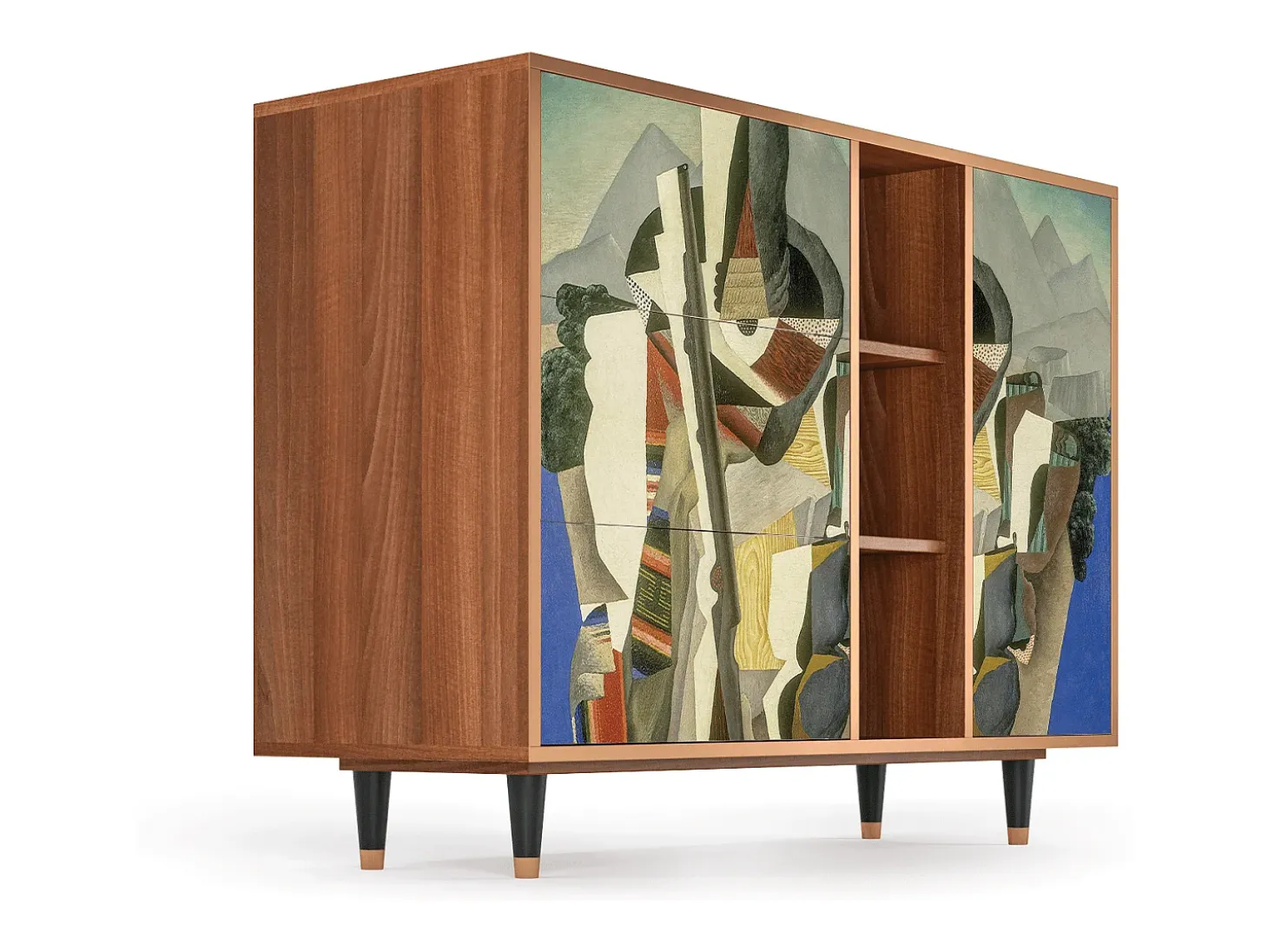 Aparador - 125x98x48 cm - BS2 - The Cubist Paintings , Nogal