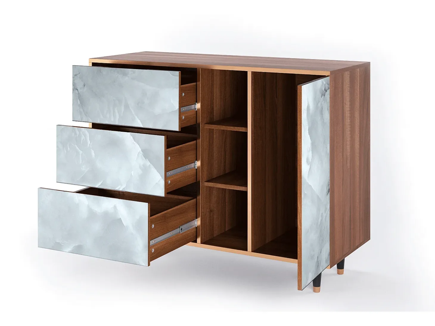 Aparador - 125x98x48 cm - BS2 - The Onyx, Nogal