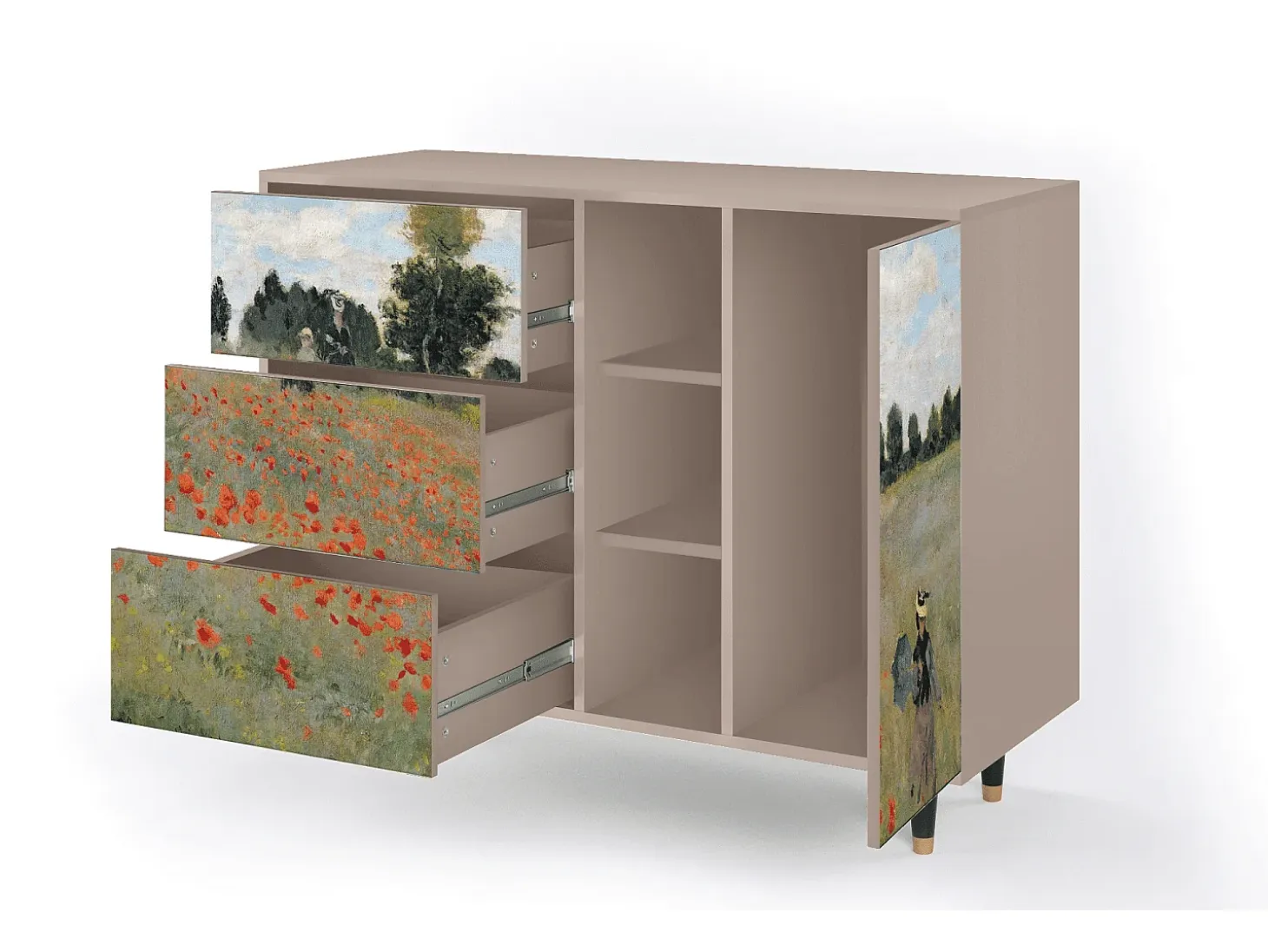 Aparador - 125x98x48 cm - BS2 - The Poppy Field , Latte