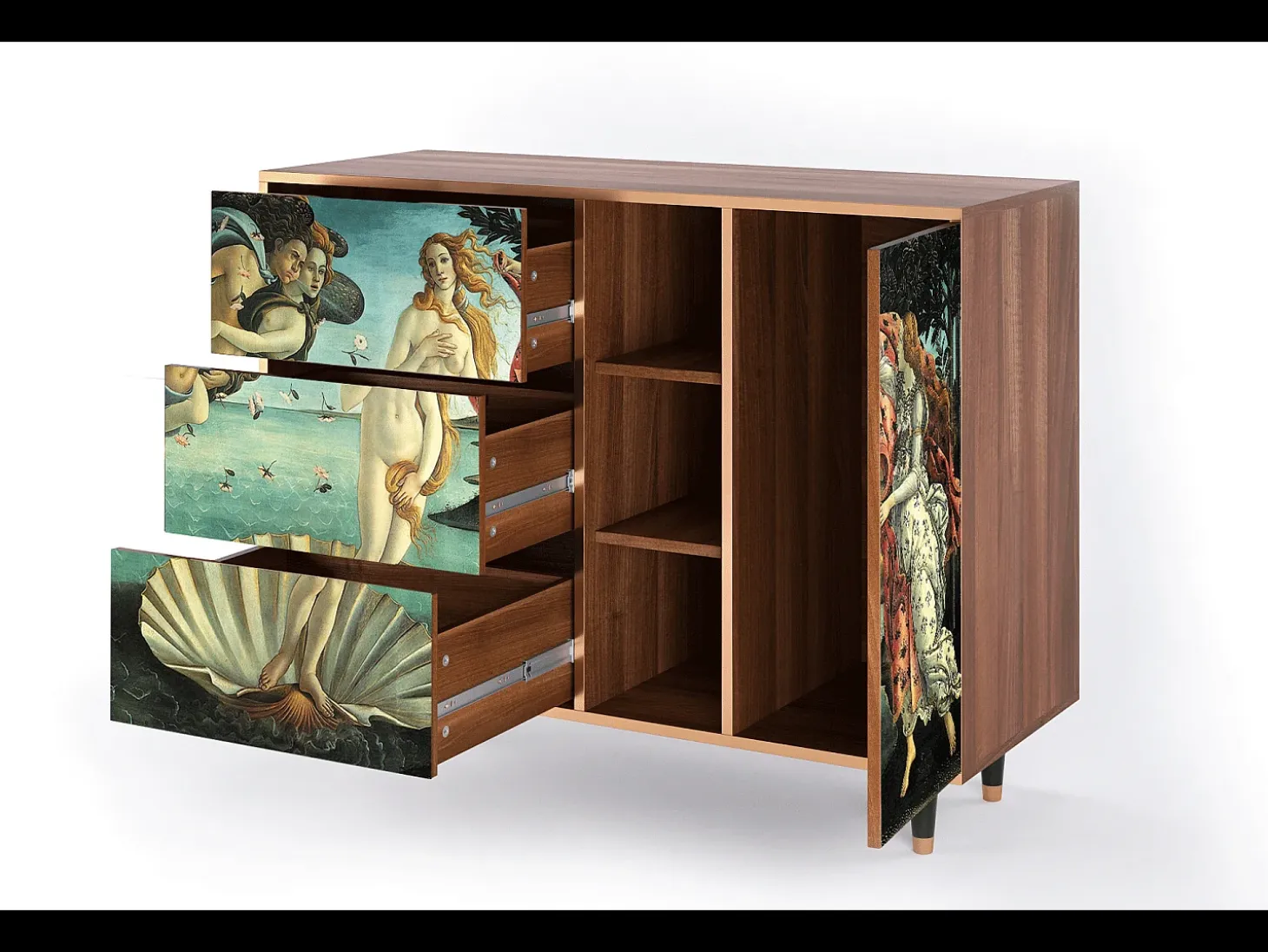 Aparador - 125x98x48 cm - BS2 - The Birth of Venus, Nogal