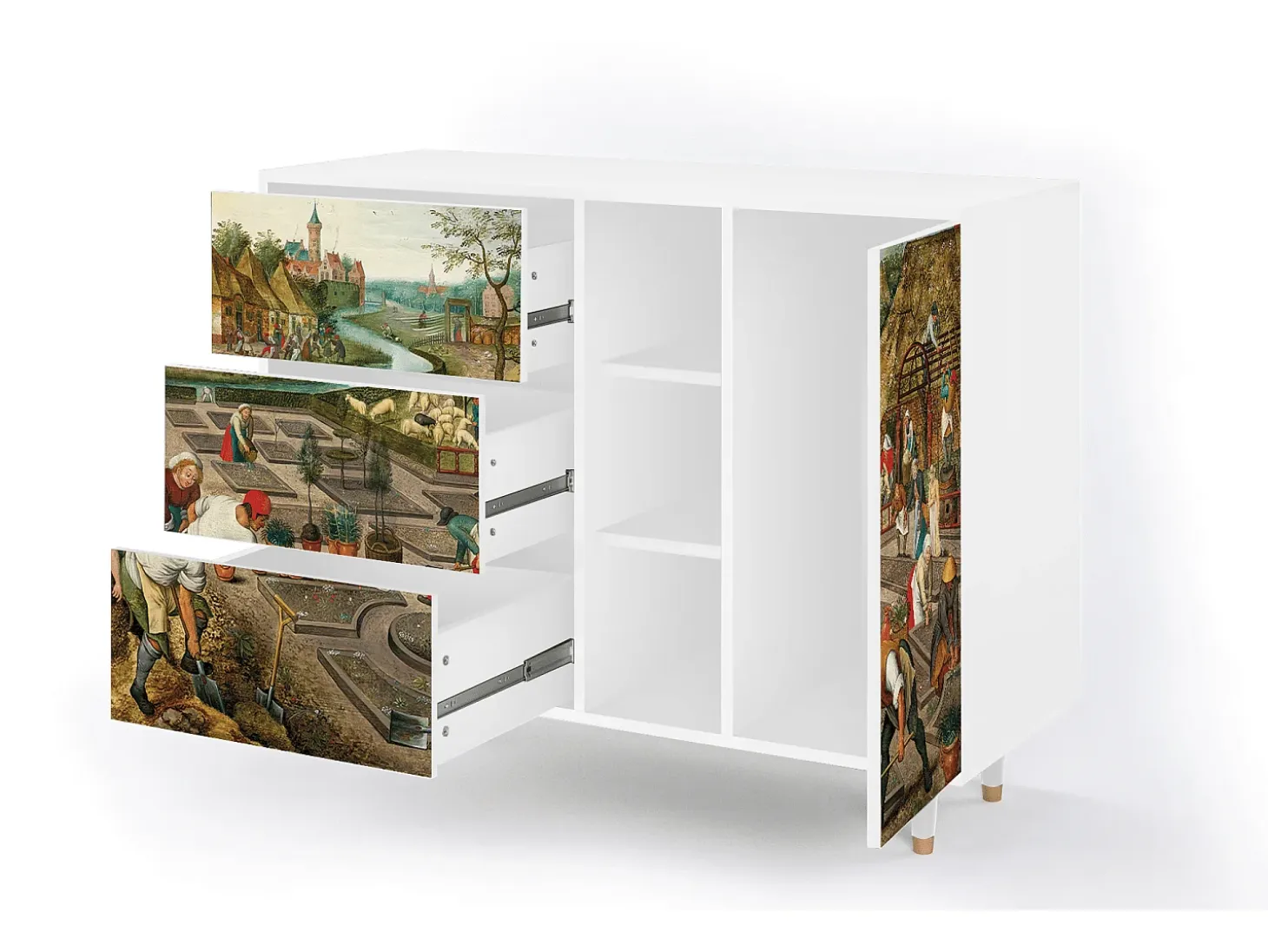 Aparador - 125x98x48 cm - BS2 - The Younger - Spring, Blanco