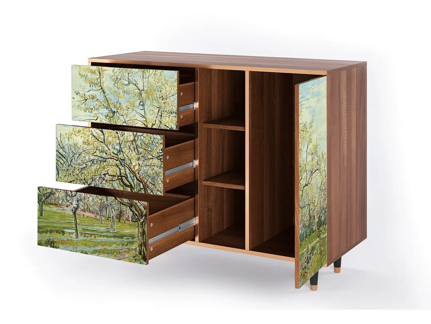 Aparador - 125x98x48 cm - BS2 - The Blanco Orchard, Nogal