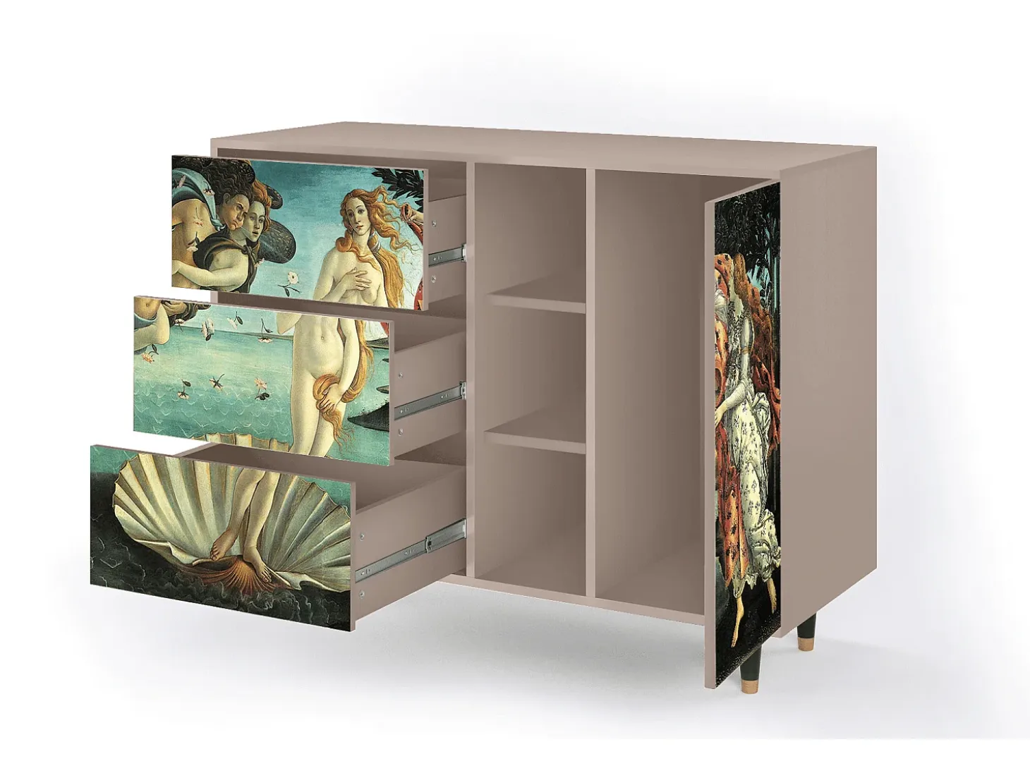 Aparador - 125x98x48 cm - BS2 - The Birth of Venus, Latte