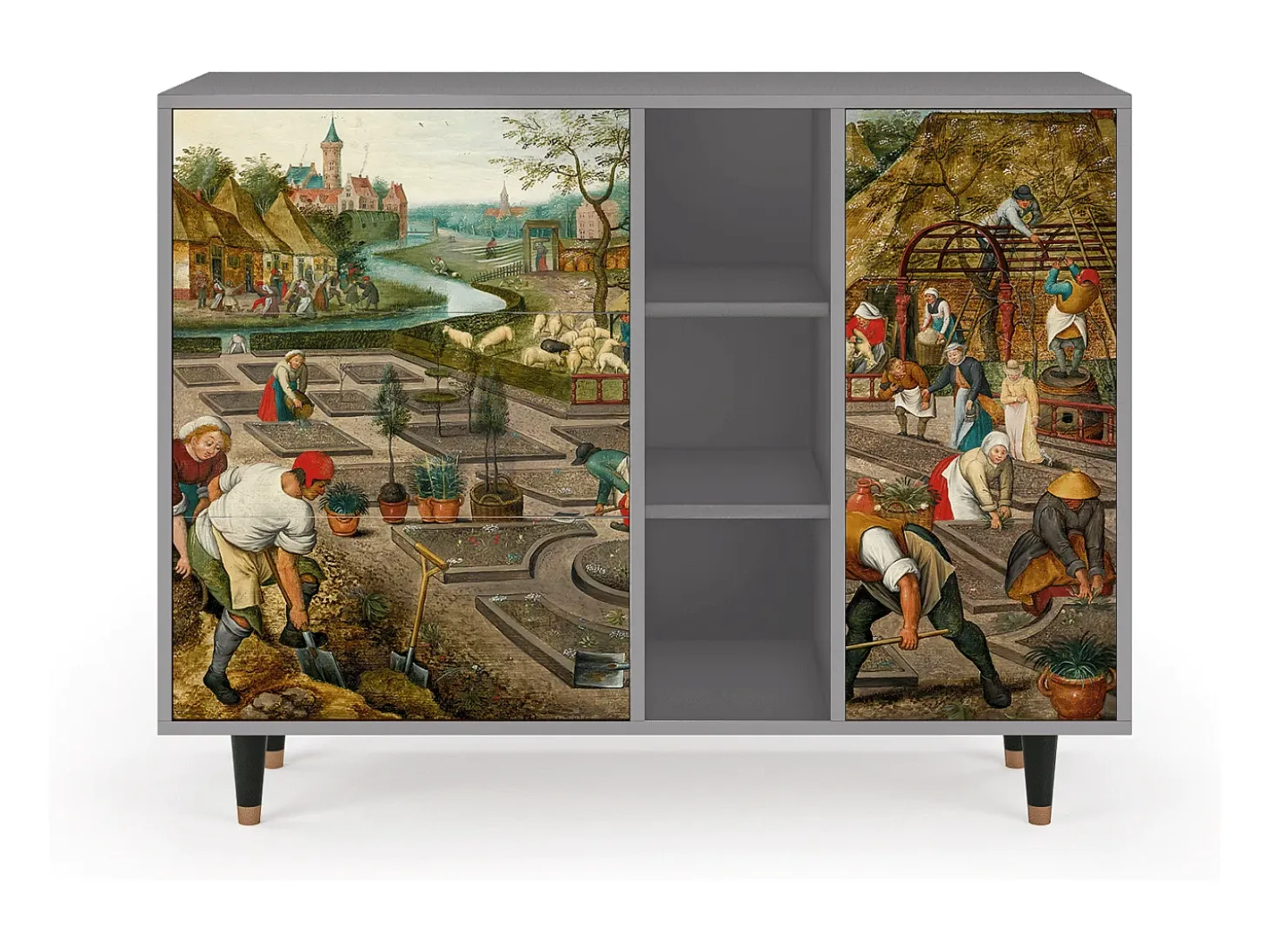 Aparador - 125x98x48 cm - BS2 - The Younger - Spring, Gris