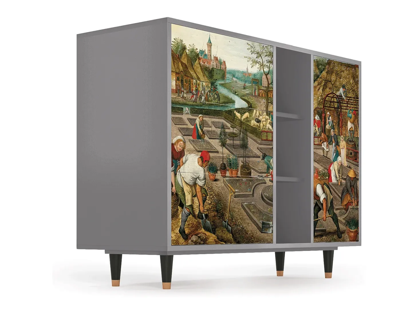 Aparador - 125x98x48 cm - BS2 - The Younger - Spring, Gris