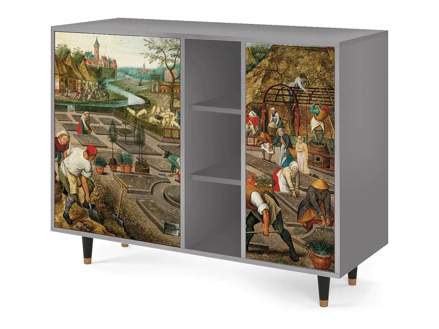 Aparador - 125x98x48 cm - BS2 - The Younger - Spring, Gris