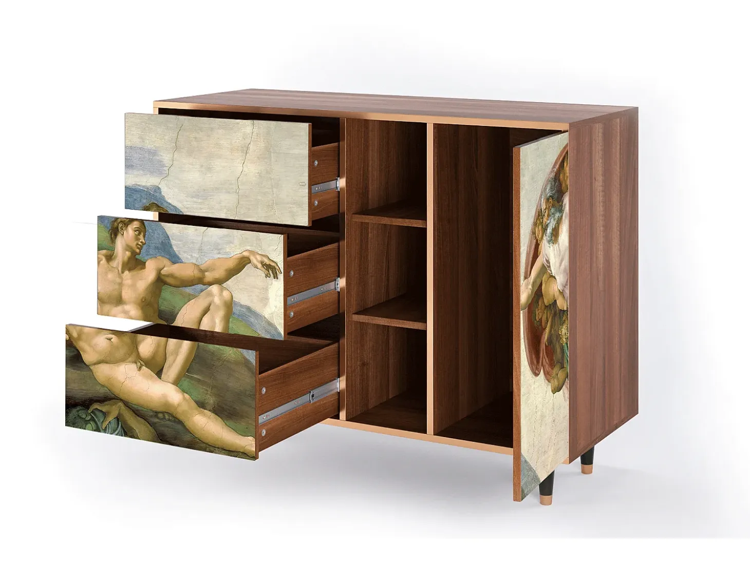 Aparador - 125x98x48 cm - BS2 - The Creation of Adam, Nogal