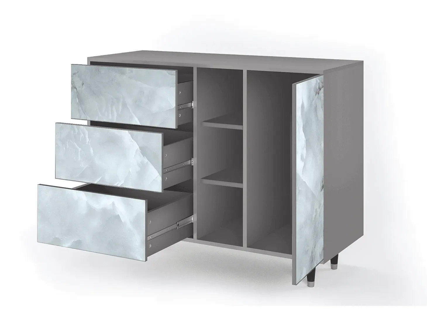 Aparador - 125x98x48 cm - BS2 - The Onyx, Gris