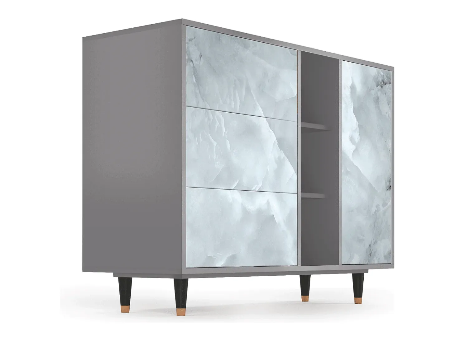 Aparador - 125x98x48 cm - BS2 - The Onyx, Gris